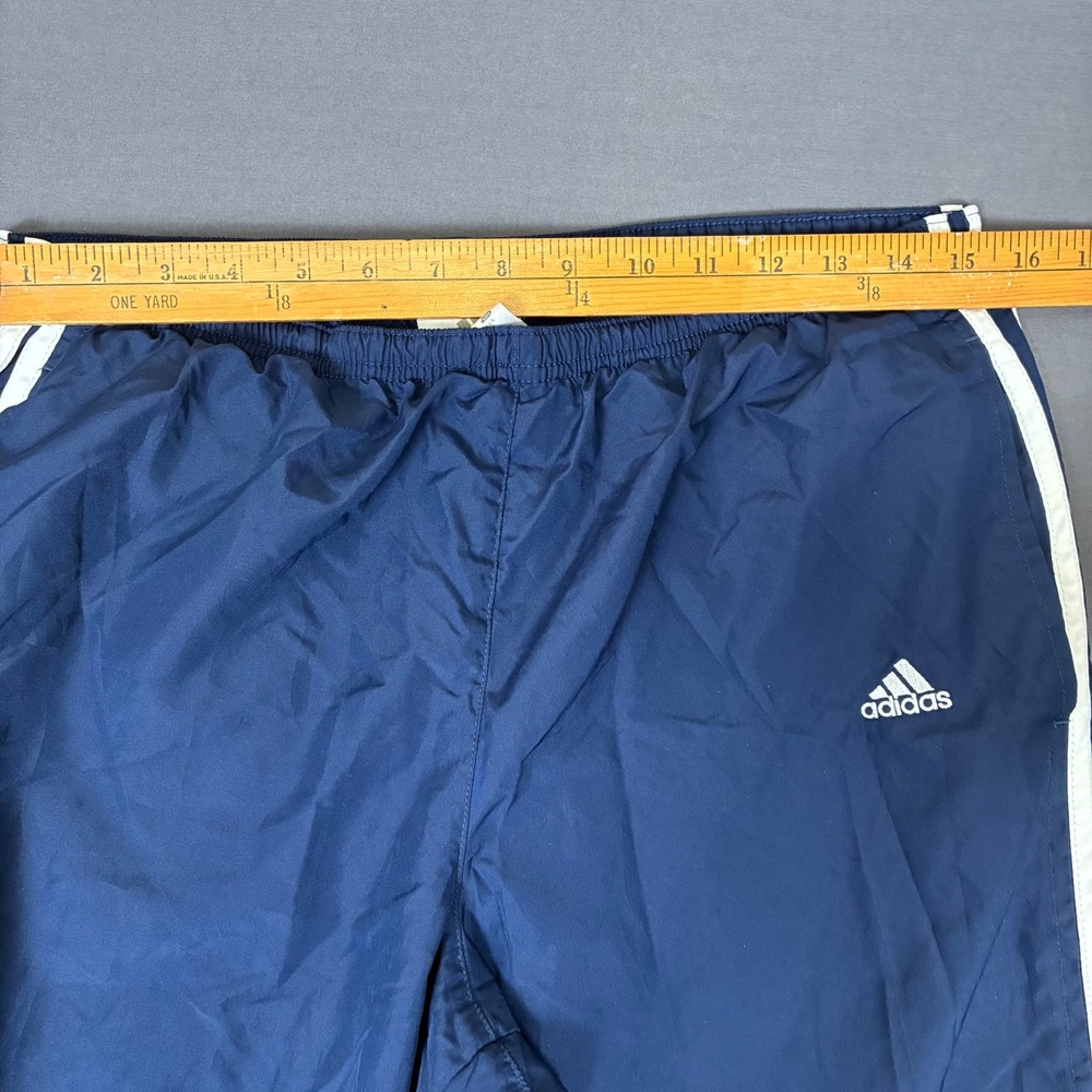 Y2K VTG Adidas Baggy Navy Blue Track Pants Men's Size Small - Picture 5 of 7